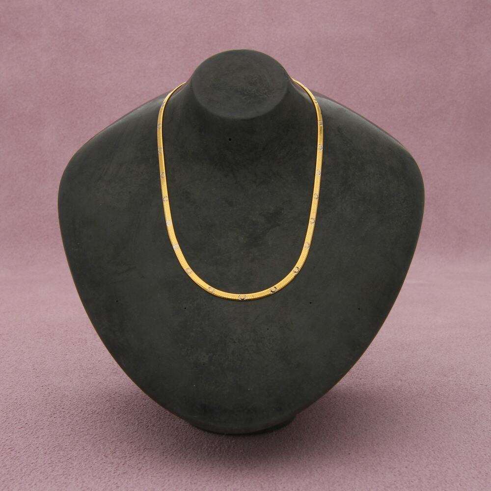 bony levy 14k yellow gold two-tone circle pattern chain necklace size 18in